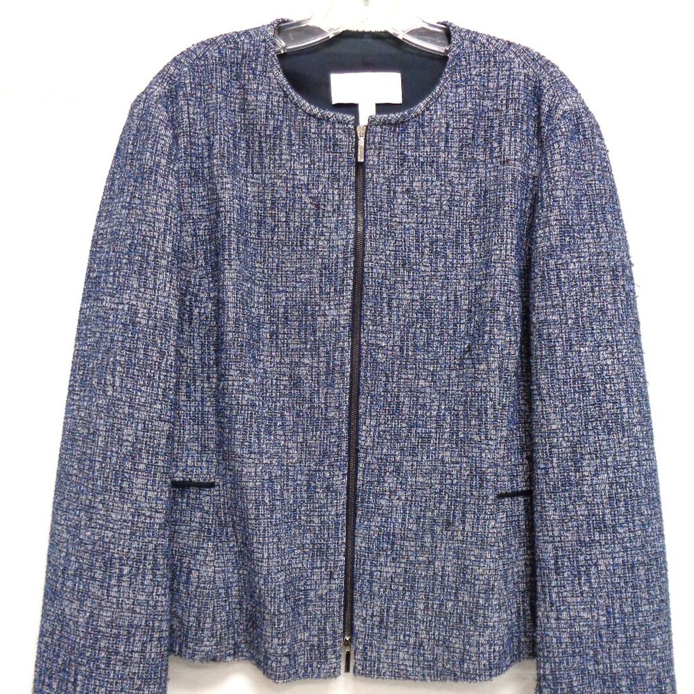 BOSS Women's Navy Tweed Suit Blazer Suit Jacket size 12